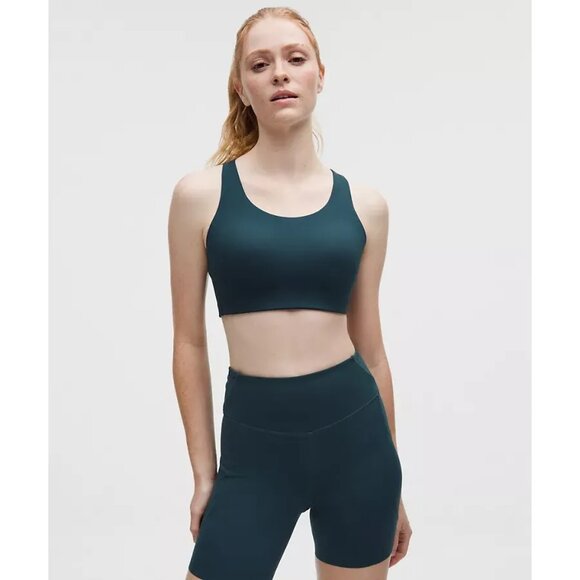 Lululemon Energy High Support Sports Bra 38DD Indochine Blue Adjustable Straps - Picture 3 of 4